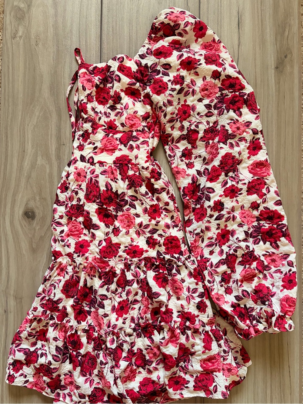 Mi Ami for Francesca’s Floral Romper Dress Small Ivory Pink Rose Print NWT